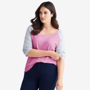 3/4 Sleeve Orchid + Gray Baseball Raglan Tee Shirt